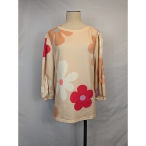 LOVESOFT Women's M Floral Long Sleeve Crew Neck Tunic Top Boho Retro Casual 2026